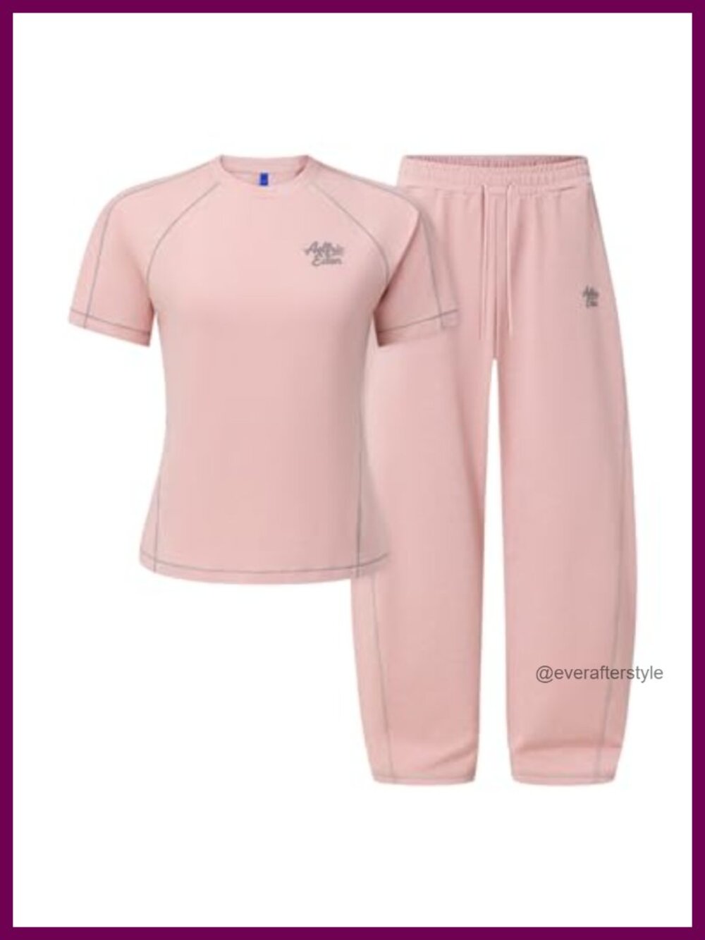 Aelfric Eden Cloud Slim Sweat Set 2 Piece Short Sleeve Baggy Pants Tracksuit